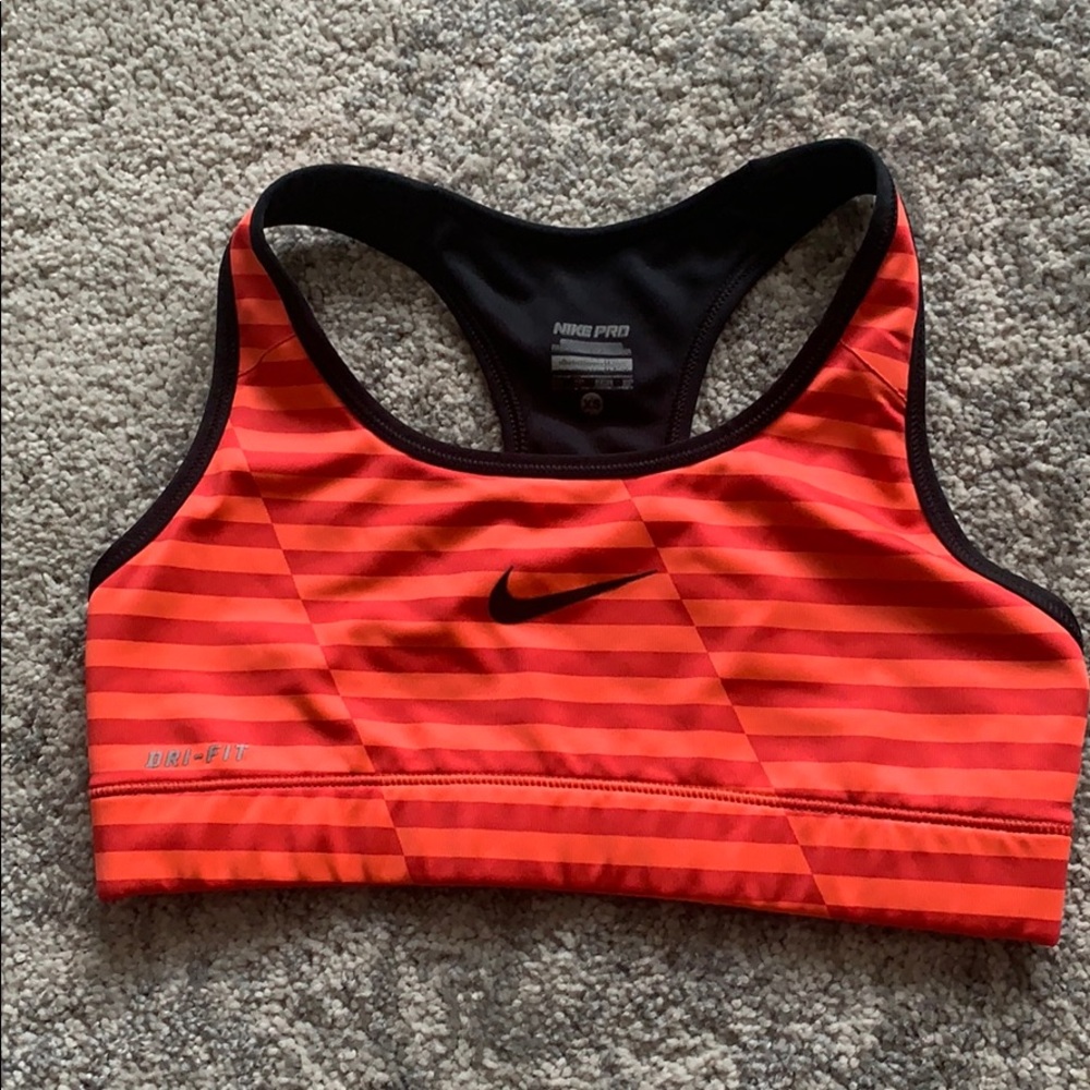 orange and coral Nike sports bra XS